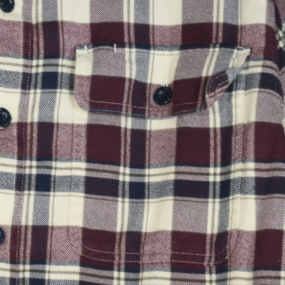 LL Bean Fleece Lined Flannel Shacket Mens Large Flannel Shirt Brown Side Pocket - Picture 3 of 11